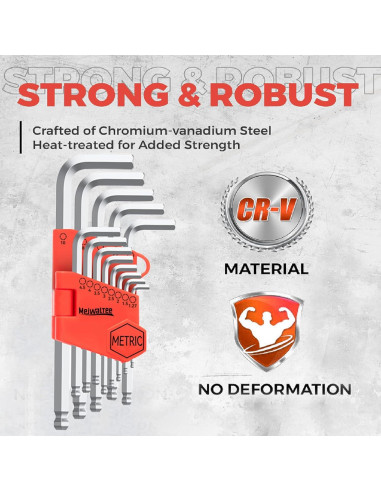 Juego de Llaves Allen Meiwaltee 26PCS Métrico y SAE 1.27-10mm