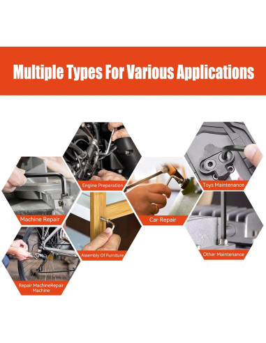 Juego de Llaves Allen Meiwaltee 26PCS Métrico y SAE 1.27-10mm