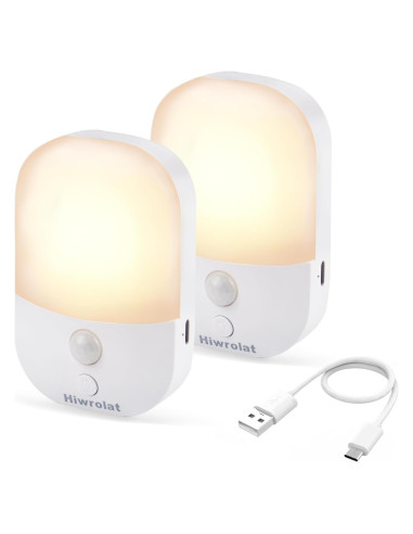 Luz Nocturna LED Hiwrolat con Sensor de Movimiento 2 Paquete