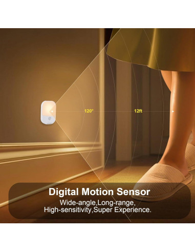 Luz Nocturna LED Hiwrolat con Sensor de Movimiento 2 Paquete