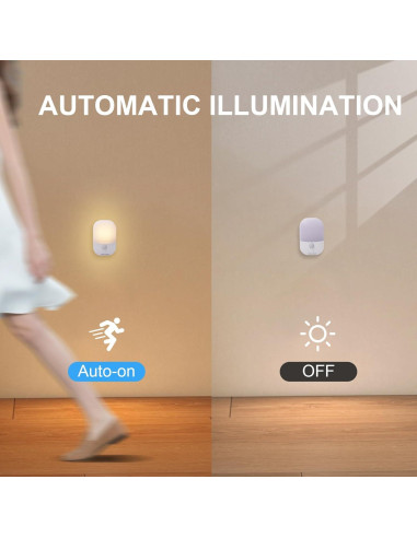 Luz Nocturna LED Hiwrolat con Sensor de Movimiento 2 Paquete