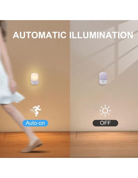 Luz Nocturna LED Hiwrolat con Sensor de Movimiento 2 Paquete