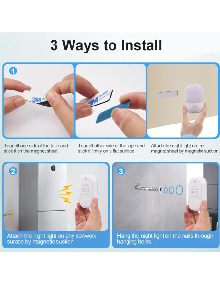 Luz Nocturna LED Hiwrolat con Sensor de Movimiento 2 Paquete