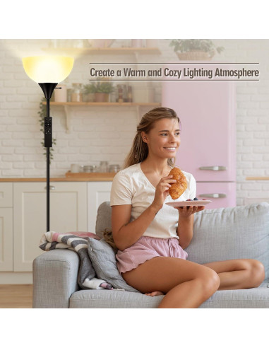 Lámpara de Pie Torchiere Bricosmocon 180 cm Regulable 10W