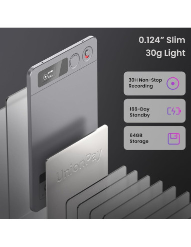 Grabadora de Voz AI ABVPO 64GB con Transcripción y Resumen