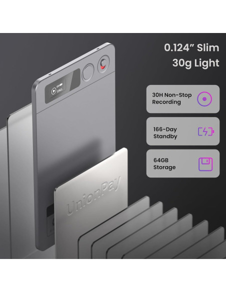 Grabadora de Voz AI ABVPO 64GB con Transcripción y Resumen