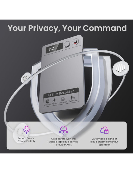 Grabadora de Voz AI ABVPO 64GB con Transcripción y Resumen