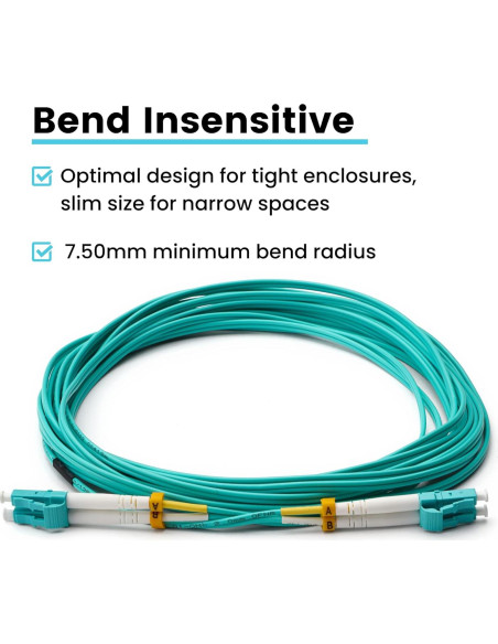 Cable de Parche de Fibra LC a LC trueCABLE 7m OM3 Multimodo