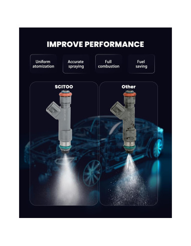 Inyectores de Combustible SCITOO 8Pcs para Ford E-150 E-250 2011-2014