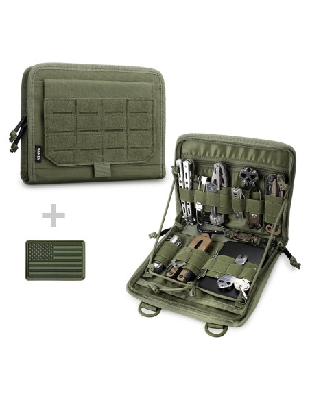 Bolsa Táctica Administrativa WYNEX Molle Verde Militar 22.35x17.27cm