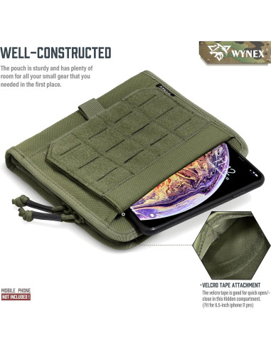 Bolsa Táctica Administrativa WYNEX Molle Verde Militar 22.35x17.27cm