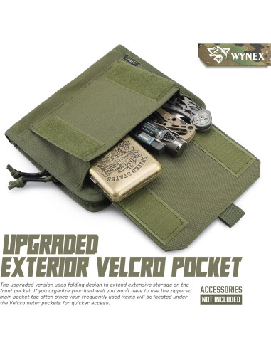 Bolsa Táctica Administrativa WYNEX Molle Verde Militar 22.35x17.27cm