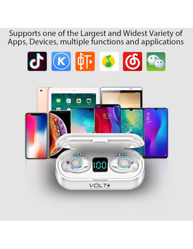 Auriculares Inalámbricos Bluetooth 5.3 Volt Plus F9 con PowerBank 2000mAh
