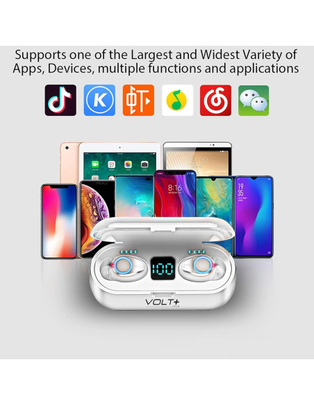 Auriculares Inalámbricos Bluetooth 5.3 Volt Plus F9 con PowerBank 2000mAh