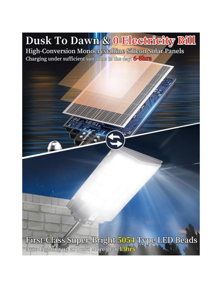 Luz Solar de Calle Gefolly SL-6200W 620000LM IP67 6500K