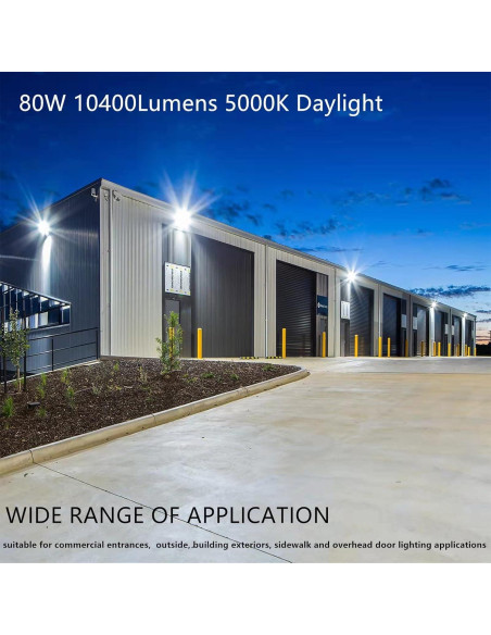 Luz de Pared LED 80W Tesoorda 10500LM IP65 Fotocélula