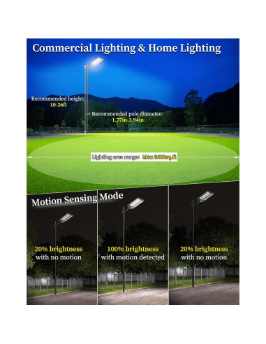 Luz Solar de Calle Gefolly SL-6200W 620000LM IP67 6500K