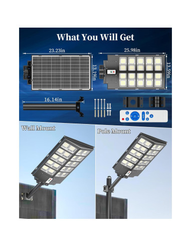 Luz Solar de Calle Gefolly SL-6200W 620000LM IP67 6500K