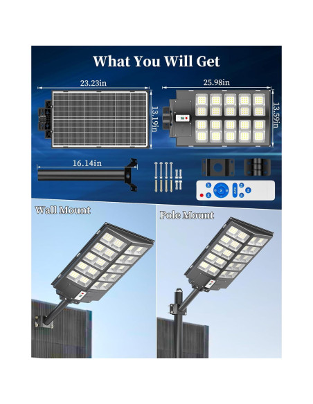 Luz Solar de Calle Gefolly SL-6200W 620000LM IP67 6500K