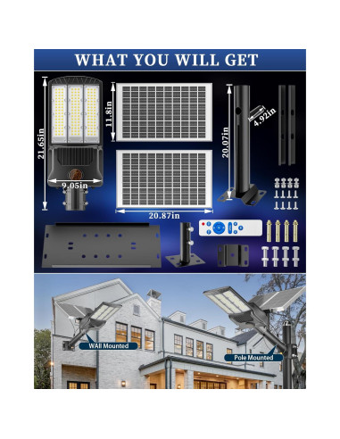 Luces Solares de Calle Gefolly SL-11000W 800000LM IP67 6500K