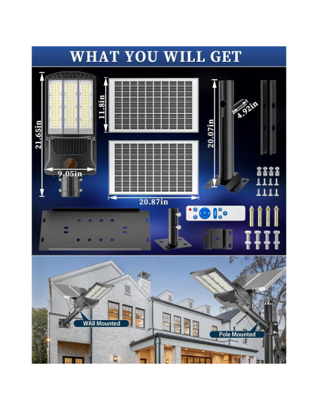 Luces Solares de Calle Gefolly SL-11000W 800000LM IP67 6500K