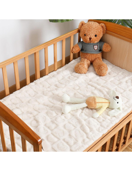 Manta para Bebé Excervent 3D Corazón Cuadrado 76x102 cm Marfil