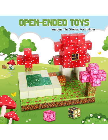 Bloques Magnéticos Kid Odyssey - Casa de Hongos 75 PCS