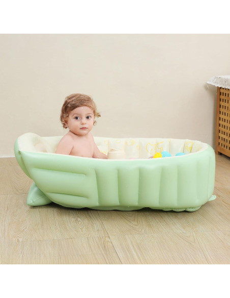 Bañera Inflable para Bebés Rlozftel Verde con Bomba de Aire