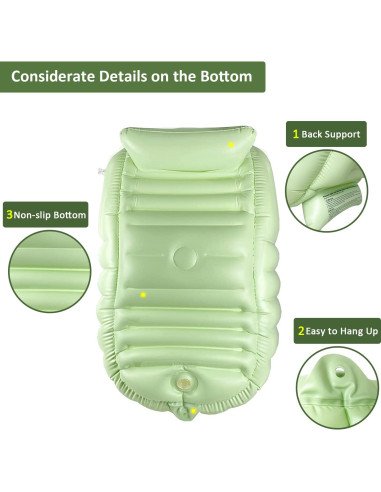 Bañera Inflable para Bebés Rlozftel Verde con Bomba de Aire