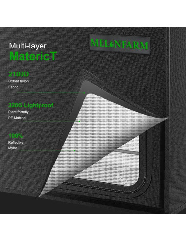 Carpa de Cultivo Interior MELONFARM 61x41x51cm con Mylar