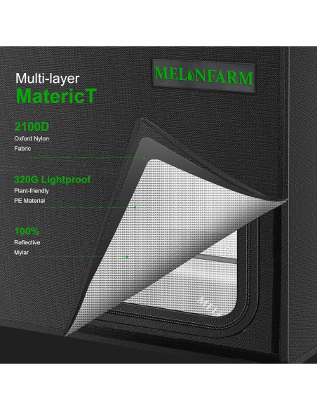 Carpa de Cultivo Interior MELONFARM 61x41x51cm con Mylar