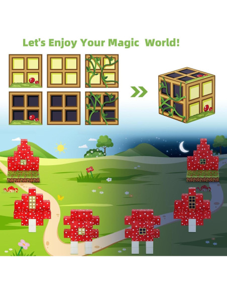 Bloques Magnéticos Kid Odyssey - Casa de Hongos 75 PCS