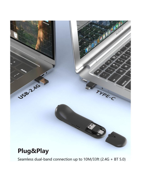 Ratón Aéreo Inalámbrico 3-Link D13PRO Touchpad Negro