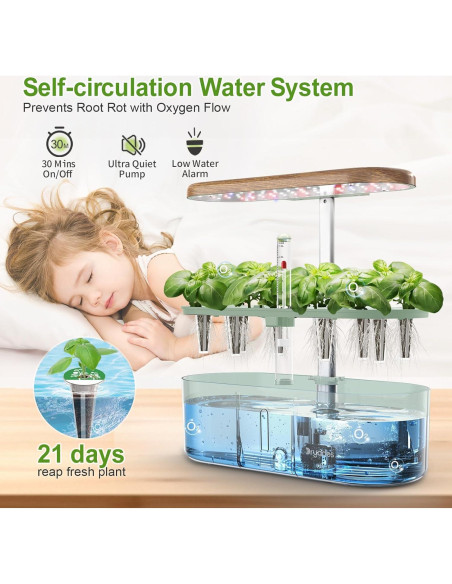 Sistema de Cultivo Hidropónico DRYADES 12 Cápsulas con Luz LED