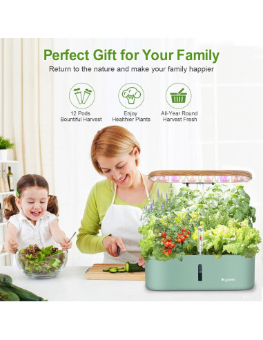 Sistema de Cultivo Hidropónico DRYADES 12 Cápsulas con Luz LED