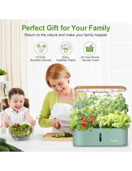 Sistema de Cultivo Hidropónico DRYADES 12 Cápsulas con Luz LED