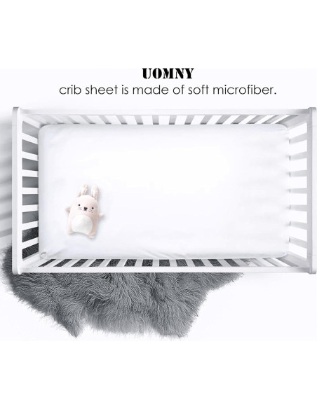 Sábana Ajustable para Cuna UOMNY Blanca 132x71 cm Poliester