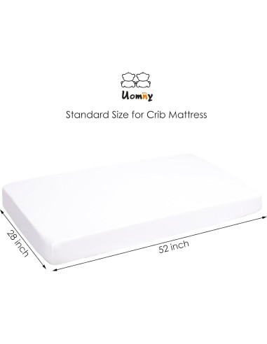 Sábana Ajustable para Cuna UOMNY Blanca 132x71 cm Poliester