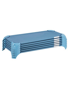 Cuna Apilable ECR4Kids Azul Polvo - Paquete de 6 para Aula