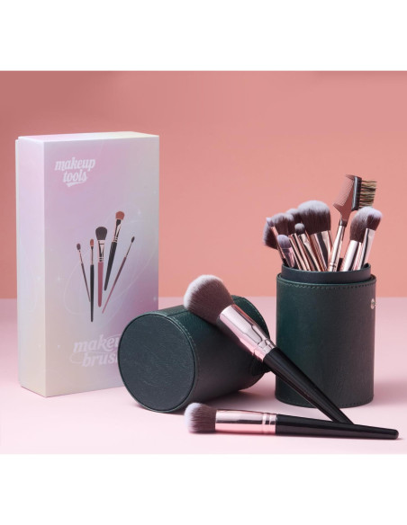 Juego de Brochas de Maquillaje Profesional Brusherina 15pcs