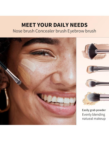 Juego de Brochas de Maquillaje Profesional Brusherina 15pcs