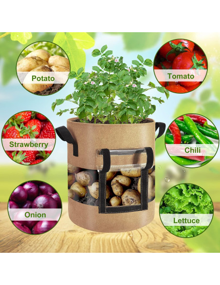 Bolsas de Cultivo Florelf 7 Galones con Ventana y Asas - 3 Pack