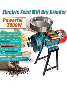 Molino de Granos Eléctrico LILYPELLE 3000W Comercial 0.45kg 2