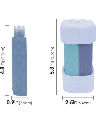 Botellas de viaje 4 en 1 ReignSword 60ml a prueba de fugas azul