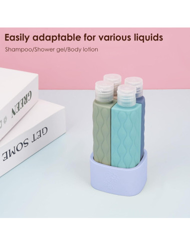 Botellas de viaje 4 en 1 ReignSword 60ml a prueba de fugas azul