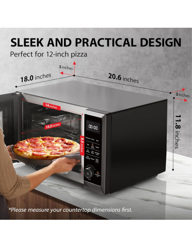 Horno Microondas TOSHIBA 8 en 1 Convección 1.0 Pies Cúbicos