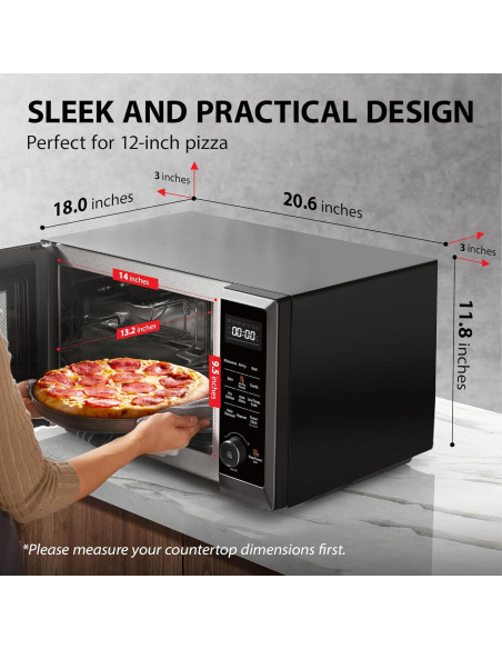 Horno Microondas TOSHIBA 8 en 1 Convección 1.0 Pies Cúbicos