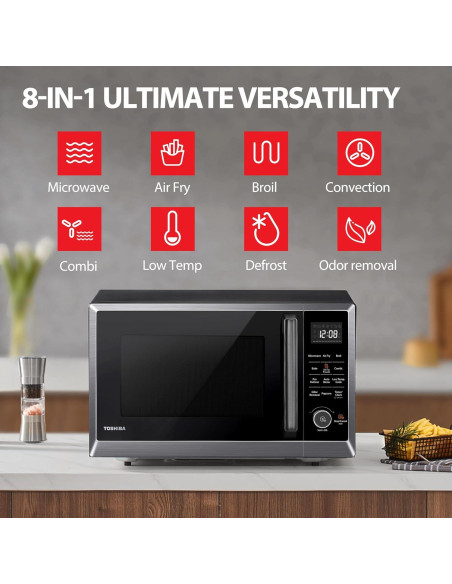 Horno Microondas TOSHIBA 8 en 1 Convección 1.0 Pies Cúbicos