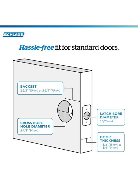 Palanca de Entrada con Llave SCHLAGE Camelot Negro Mate - 8 Unidades