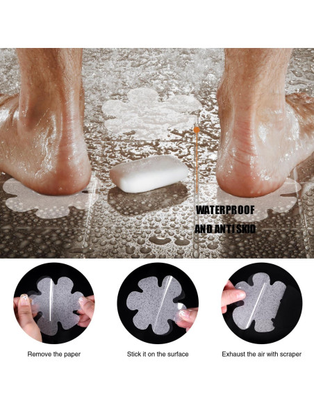 Pegatinas Antideslizantes Secopad 24 Piezas PEVA Transparentes